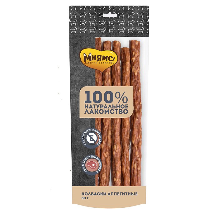 Лакомство Мнямс На каждый день для собак Колбаски аппетитные 80 г