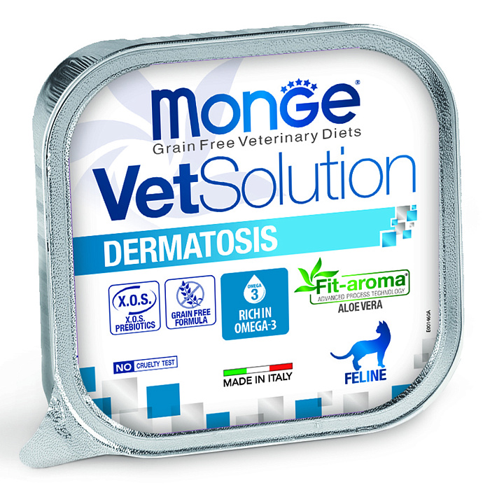 Диетический корм Monge VetSolution Cat Dermatosis Дерматозис для кошек при заболеваниях кожи 100 г