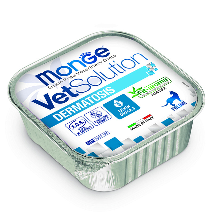Диетический корм Monge VetSolution Cat Dermatosis Дерматозис для кошек при заболеваниях кожи 100 г