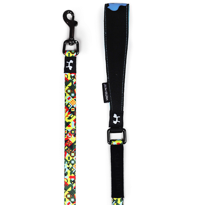 Поводок United Pets для собак Complete me 140 см, 20 мм, разноцветный рисунок