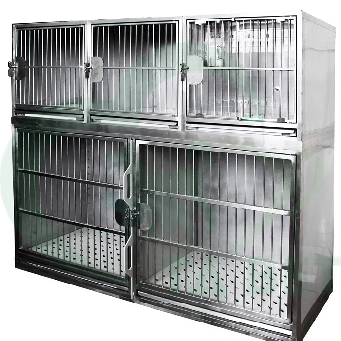 ТД ВЕТ Модуль из 5 клеток нерж. стали 1800х600х1500(1660) h с колесами