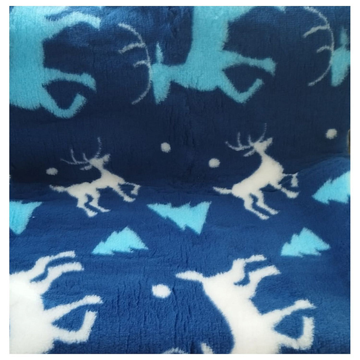 Коврик меховой ProFleece Олени 1х1,6м голубой/синий/белый СКИДКА 40%