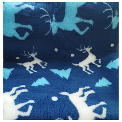 Коврик меховой ProFleece Олени 1х1,6м голубой/синий/белый СКИДКА 40%