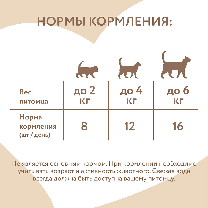 Лакомство Мнямс "Выведение шерсти" хрустящие подушечки для кошек с говядиной 60 г