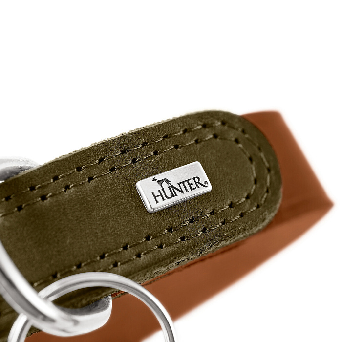 Hunter ошейник для собак Lemvig S (45 см), натуральная кожа, оливково-коричневый дуотон