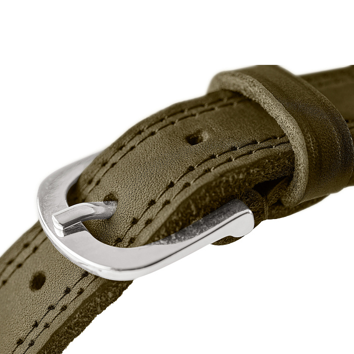 Hunter ошейник для собак Lemvig S-M (50 см), натуральная кожа, оливково-коричневый дуотон