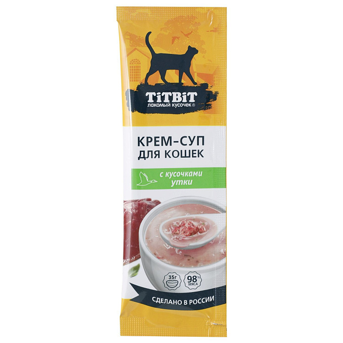 Лакомство TiTBiT Крем-суп для кошек с кусочками утки 35 г
