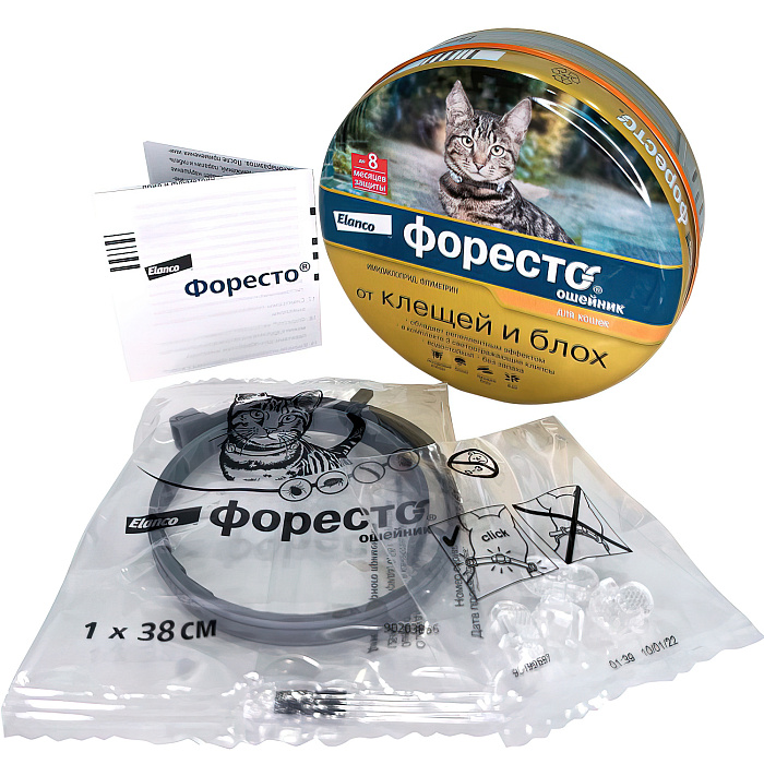 Bayer Форесто ошейник от клещей и блох для кошек 38 см