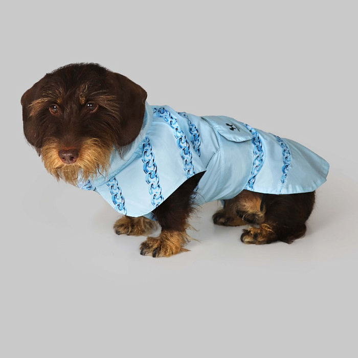 Дождевик United Pets для собак Easy 50, голубой с голубым рисунком СКИДКА 30%