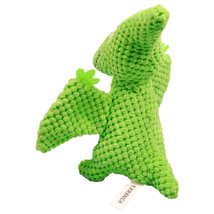 Игрушка Mr.Kranch для собак Птерозавр плюшевая с пищалкой 23 см зеленая