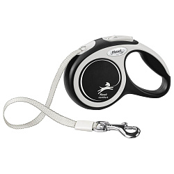 flexi рулетка NEW LINE Comfort XS (до 12 кг) лента 3 м серый/черный