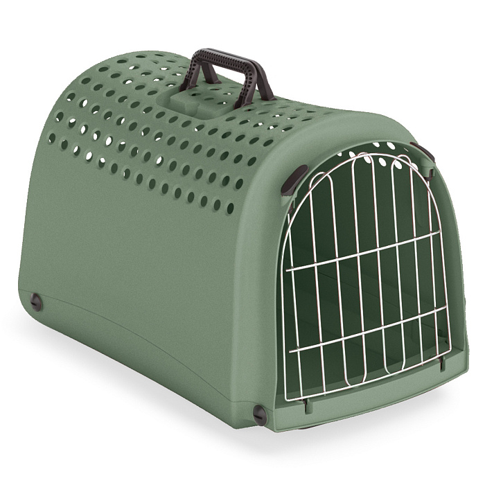 Переноска IMAC LINUS 2ND LIFE для кошек и собак 52,5х32х34,5см цвет оливковый
