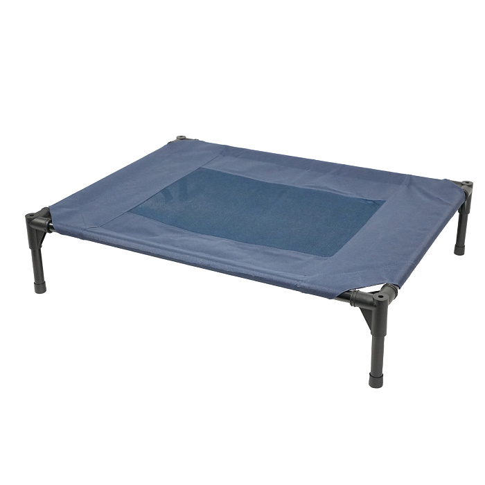 Лежанка-шезлонг каркасная для собак Mr.Kranch Elevated M средняя 81х63х19 см синяя