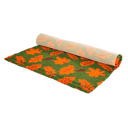 Коврик меховой ProFleece Листочки 1х1,6м зелёный/оранжевый/шоколадный