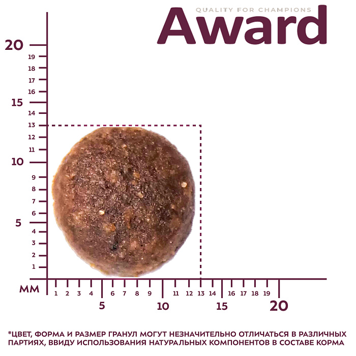 Сухой корм AWARD PFB для взрослых собак средних пород с индейкой и курицей с добавлением моркови и черной смородины 15кг