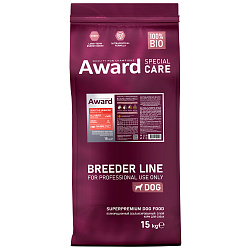 Сухой корм AWARD PFB SPECIAL CARE Sensitive Skin&Coat для взрослых собак всех пород для здоровой кожи и шерсти со свежим лососем 15кг