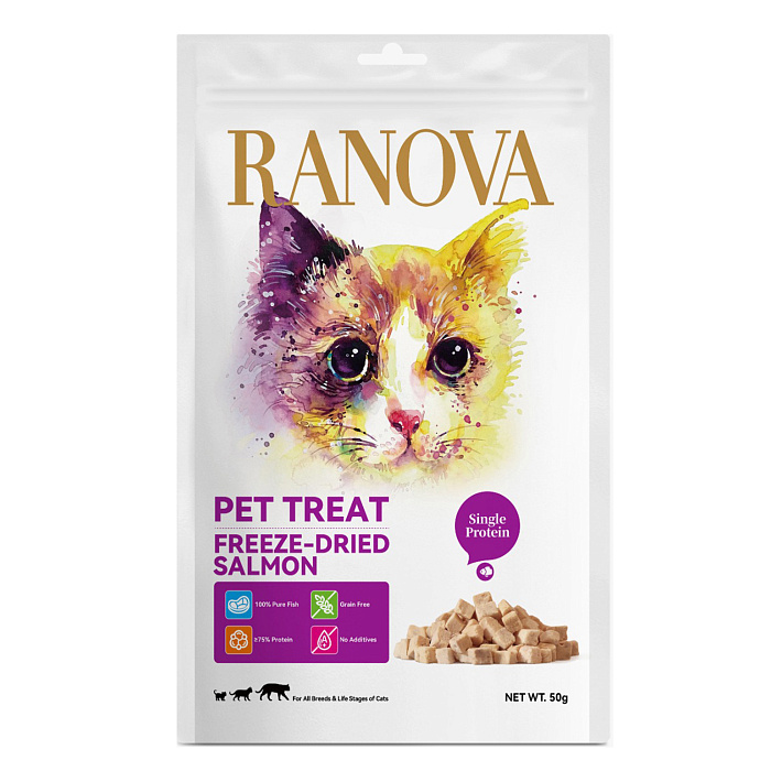 Лакомство Ranova для кошек сублимированное Лосось, 50 г