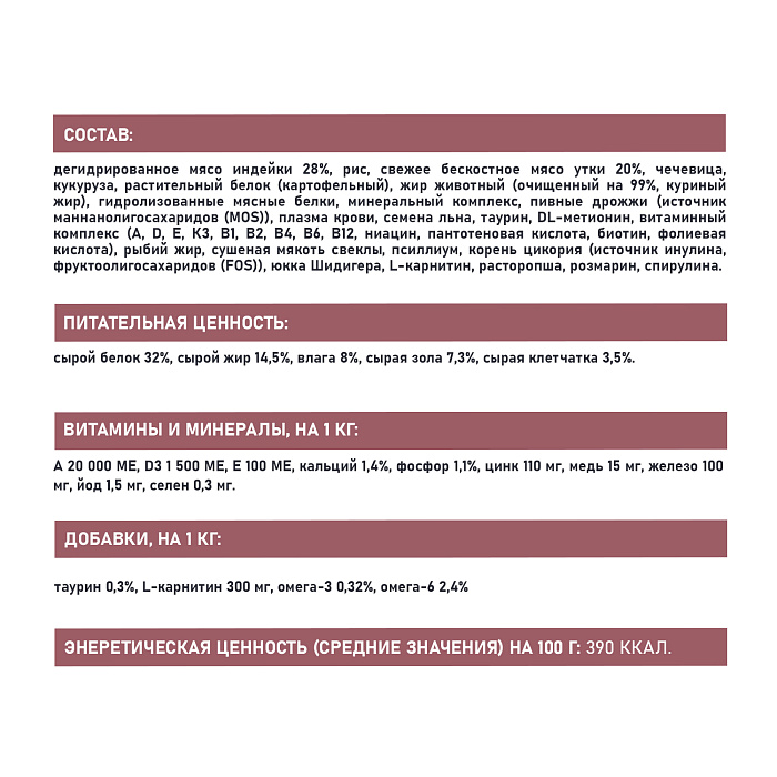 Сухой корм AWARD SPECIAL CARE Sensitive Digestion для взрослых кошек с чувствительным пищеварением со свежим мясом утки 1,5кг