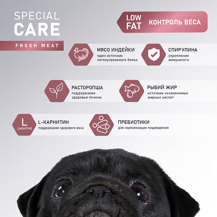 Сухой корм AWARD SPECIAL CARE Weight Control для взрослых собак всех пород для контроля веса со свежим мясом индейки 12кг