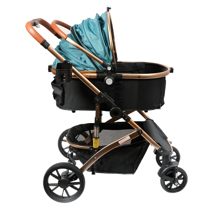 Коляска прогулочная Mr.Kranch для собак и кошек большая с амортизацией (макс. нагрузка 20 кг) голубая