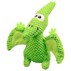 Игрушка Mr.Kranch для собак Птерозавр плюшевая с пищалкой 23 см зеленая