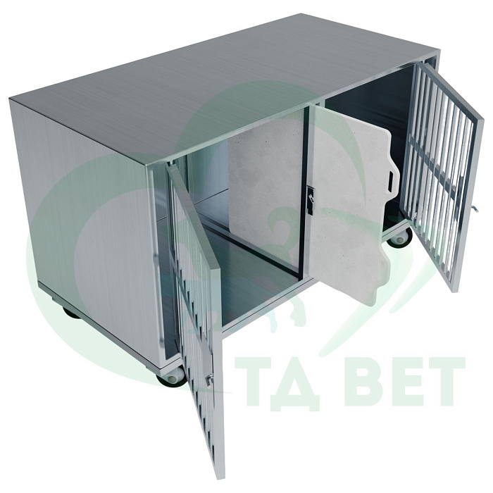 ТД ВЕТ Optima 1 Клетка с полипропиленовой перегородкой 1200х600х600(720)h с колесами