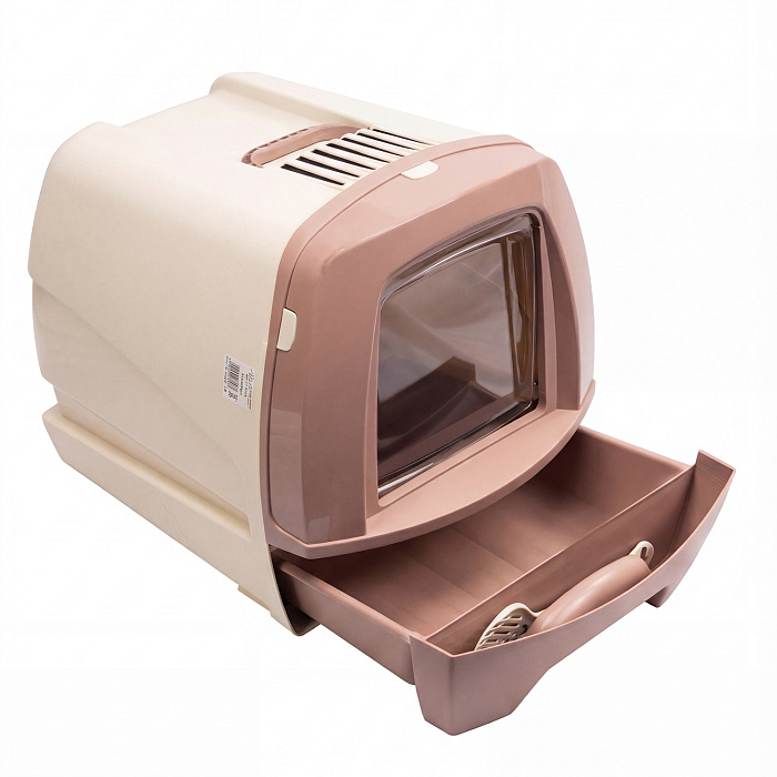 Био-туалет MPS 80'S для кошек с выдвижным лотком 50х40х42см, бежевый