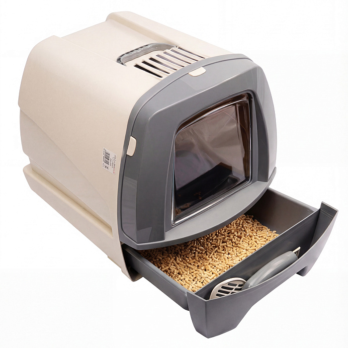 Био-туалет MPS 80'S для кошек с выдвижным лотком 50х40х42см, серый