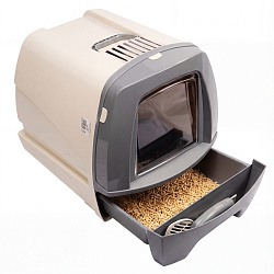 Био-туалет MPS 80'S для кошек с выдвижным лотком 50х40х42см, серый