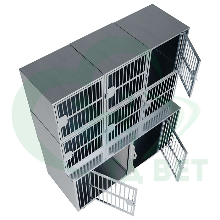 ТД ВЕТ Optima 8 Модуль на 8 клеток 1800х750(600)х2060(2160) мм с колесами