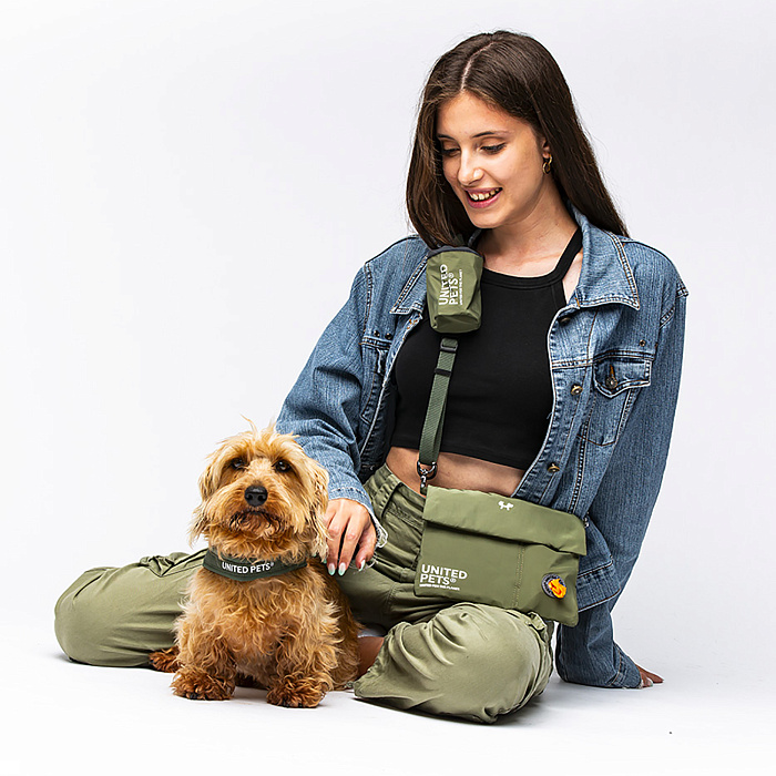 Ошейник United Pets с мягкой подкладкой для собак Citylife S 15 x 30-40 см хаки