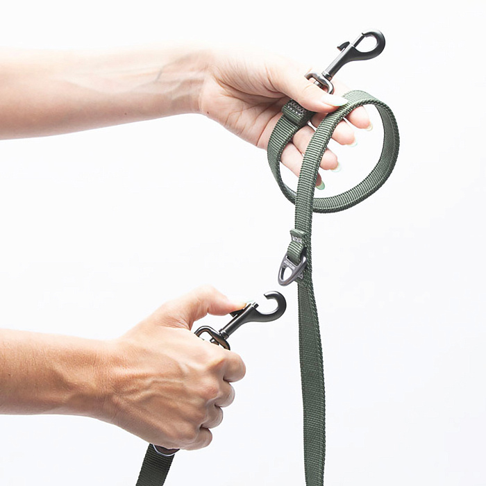 Поводок-перестежка United Pets для собак Citylife 2 х 200 см хаки