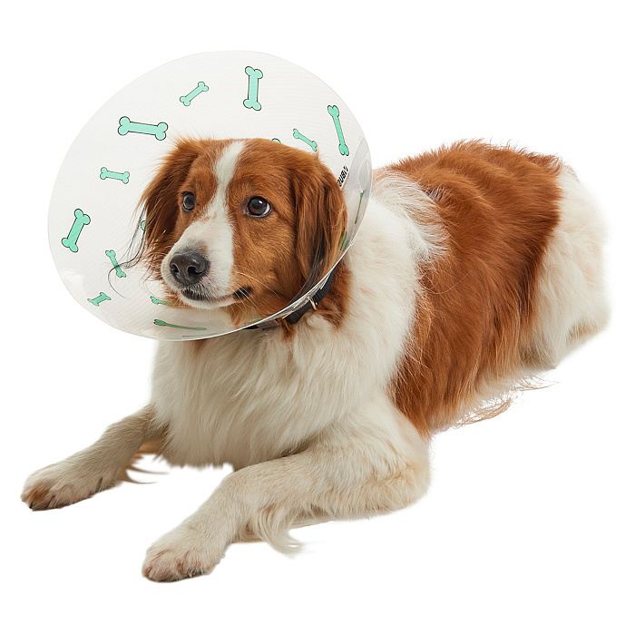 KRUUSE (из наличия) Воротник с дизайном (зеленые кости) 15 см СКИДКА 80%