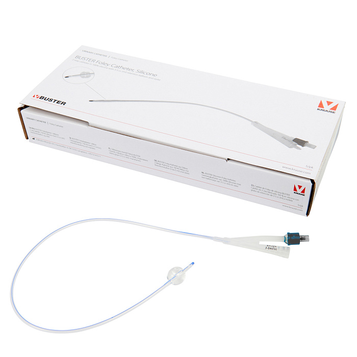 KRUUSE (из наличия) Уретральный стерильный катетер для собак BUSTER Фолея 2,6 мм х 55 см (силикон), шт. СКИДКА 80%