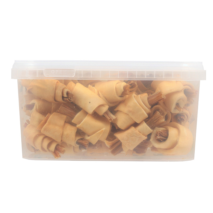 Лакомство TiTBiT Рогалики для собак из кожи с начинкой - банка пласт. 3.3 л 400 г