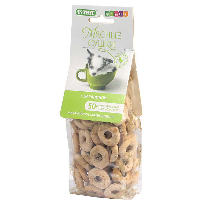 Лакомство TiTBiT Мясные сушки для собак с бараниной 100 г
