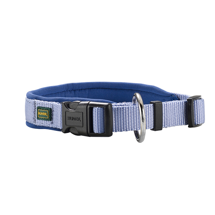 Hunter ошейник для собак Neoprene VP 35-40 см/S-M, нейлон/неопрен, голубой СКИДКА 40%