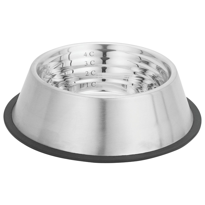 Миска Mr.Kranch из нержавеющей стали 900 мл контроль объема порции нескользящее основание
