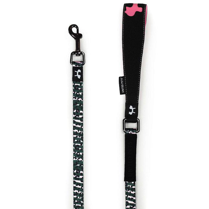 Поводок United Pets для собак Complete me 140 см, 16 мм, розовый камуфляж