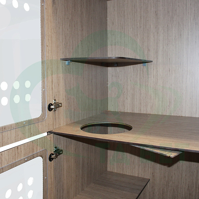 ТД ВЕТ Зоогостиницы для кошек из HPL+ ящики из ЛДСП 1500х600х1400(1800) h c ящиками