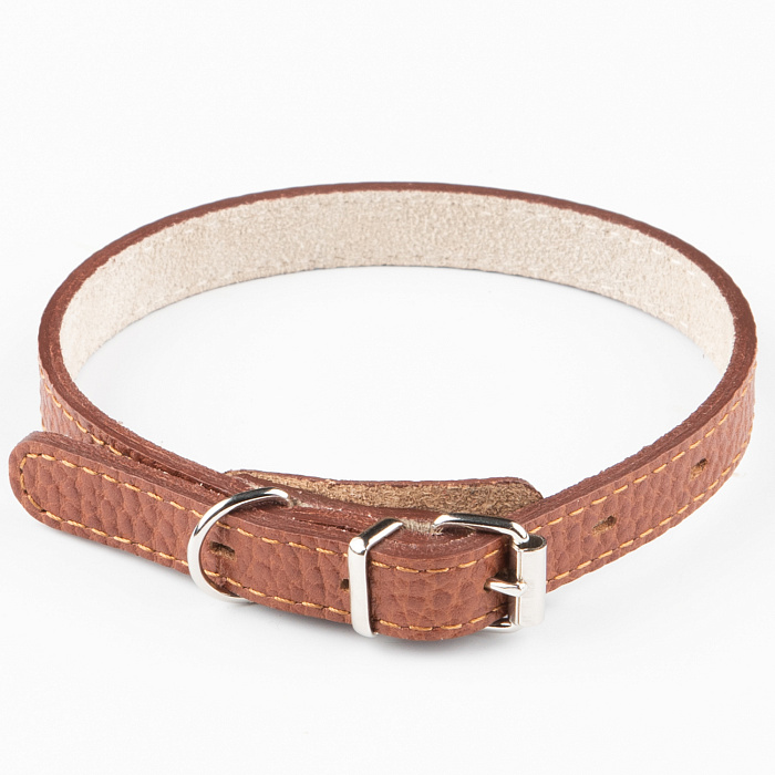 Ошейник Mr.Kranch для собак из натуральной кожи прямой 29-35см коричневый СКИДКА 40%