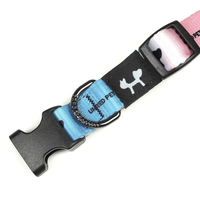 Ошейник United Pets для собак Complete me S 16 x 260/400mm, розово-голубой тай-дай