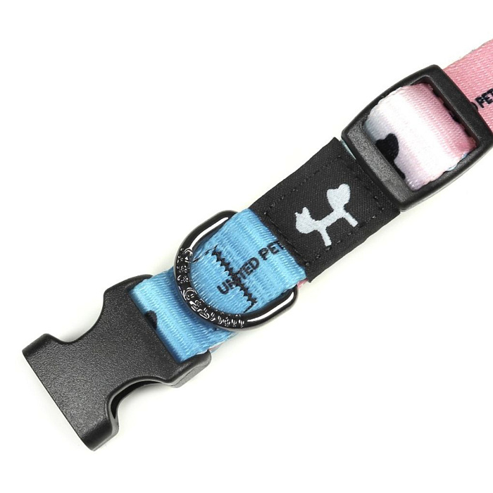 Ошейник United Pets для собак Complete me M 20 x 340/560mm, розово-голубой тай-дай