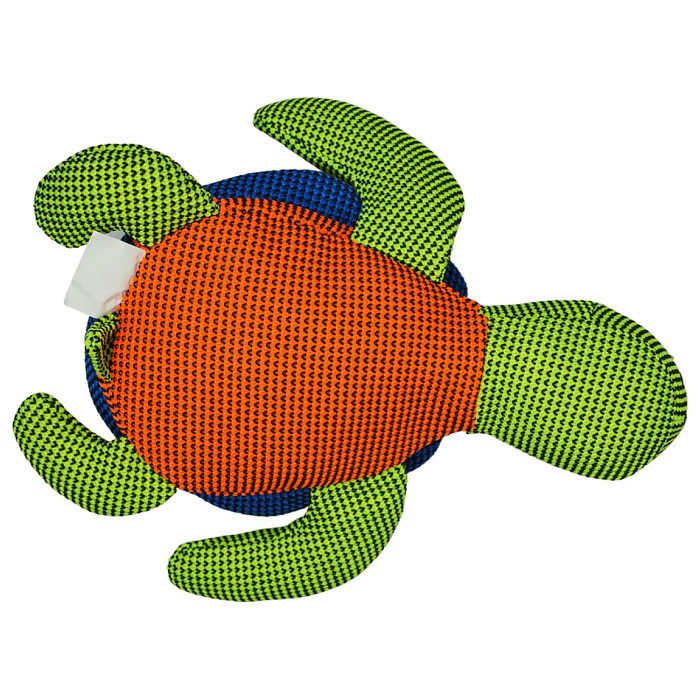 Игрушка Mr.Kranch для собак Черепашка с пищалкой 29 см синяя с зеленым