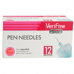 Иглы Verifine для инсулиновых шприц-ручек 29G 0.33*12 мм, уп.100шт (собаки) СКИДКА 50%