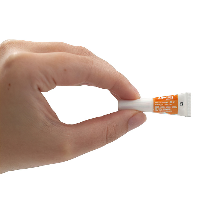 Bayer Адвокат 40 капли для кошек до 4 кг от чесоточных клещей, блох и гельминтов (1 пипетка х 0,4 мл)