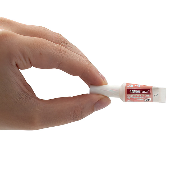 Bayer Адвантикс 250 С для собак 10-25 кг от блох, клещей и комаров (4 пипетки х 2,5 мл)