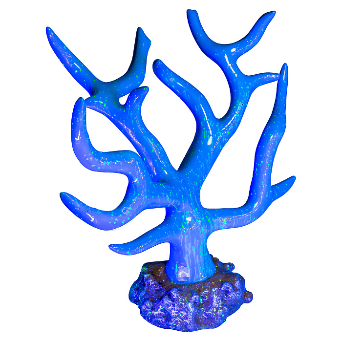 GloFish Лазурный коралл - декорация с GLO-эффектом СКИДКА 80%