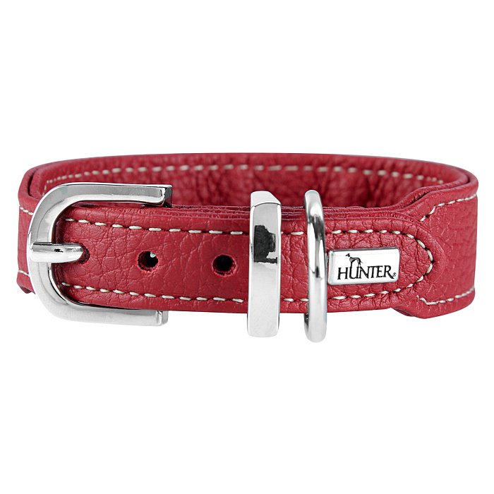 Hunter ошейник для собак Cannes Mini 32 (23-27,5)/2,5 см натуральная кожа бордовый СКИДКА 50%