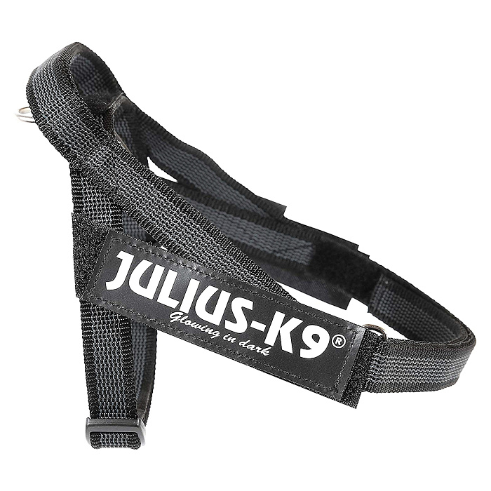 JULIUS-K9 шлейка для собак Ремни Color & Gray IDC® Mini (49-65см / 7-15кг), черный СКИДКА 50%